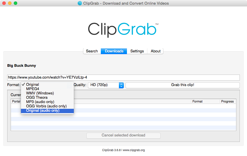 Download and install clipgrab